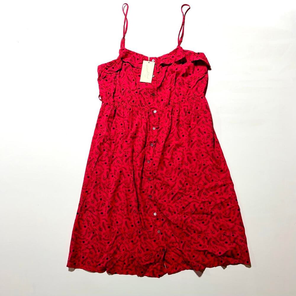 Universal thread red floral button up dress XXL